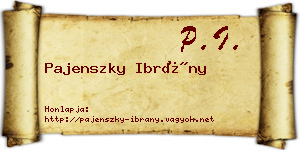 Pajenszky Ibrány névjegykártya